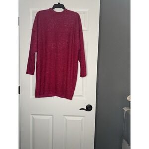 Hm Glittery Oversized Pullover Sweater Dress Small Barbiecore Pink Nwt